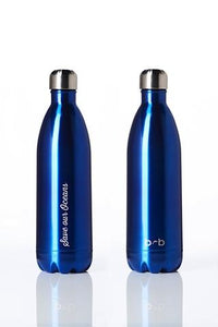 Stainless Steel Insulated Bottle + Carry Cover 1000ml - Blue Blaze Print