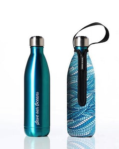 Stainless Steel Insulated Bottle + Carry Cover 750ml - Sealeaf Print