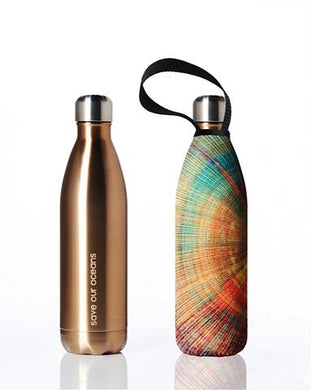 Stainless Steel Insulated Bottle + Carry Cover 750ml - Spiral Print