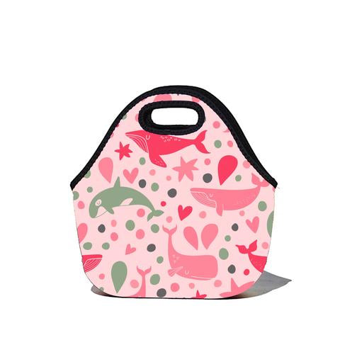 Lunchtime Bag - Pink Whale Print